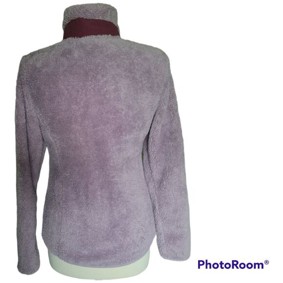 Eddie Bauer Purple Teddy Bear Fuzzy PopOver Jacket - S - Picture 7 of 10